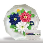 Lot 3 Very rare, probably unique, antique Russian bouquet pedestal paperweight.