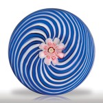 Lot 45 Antique Clichy blue and white swirl miniature paperweight