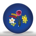 Lot 94 Johne Parsley bouquet with rose on cobalt ground paperweight