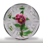 Lot 100 Debbie Tarsitano pink rose faceted paperweight