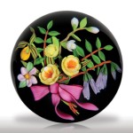 Lot 154 Mayauel Ward 1996 flower bouquet with pink bow paperweight