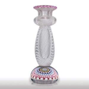 Lot 193 Saint Louis 1979 millefiori and latticinio candlestick