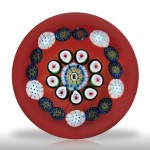 Lot 234 Drew Ebelhare 1997 spaced concentric millefiori miniature paperweight