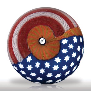 Lot 240 Mike Hunter 2009 American flag surface design paperweight