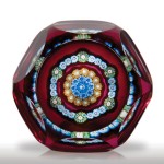 Perthshire Paperweights 1978 concentric millefiori faceted miniature paperweight