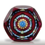 Perthshire Paperweights 1978 concentric millefiori faceted miniature paperweight