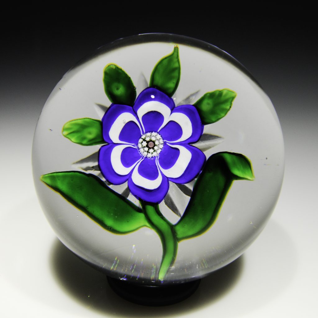 Antique Baccarat blue primrose star-cut paperweight. From the Rubloff Collection. Excellent condition. Diameter 2 9/16”