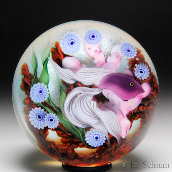 Daniel Salazar / Lunberg Studios 1987 beta fish compound paperweight.