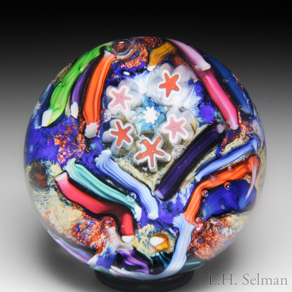 Karuna Glass abstract millefiori rods and star canes marble by Doug Sweet.